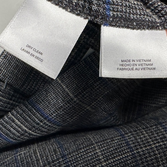 Kasper Relaxed Fit Tailored Pants Small Blue & Gray Plaid Pull On Elastic Waist - Picture 15 of 17